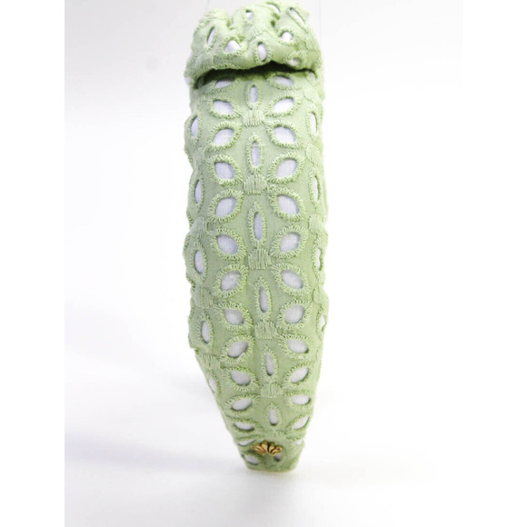 Lele Sadoughi Eyelet Bow Headband Sage Green NWOT - Picture 7 of 14